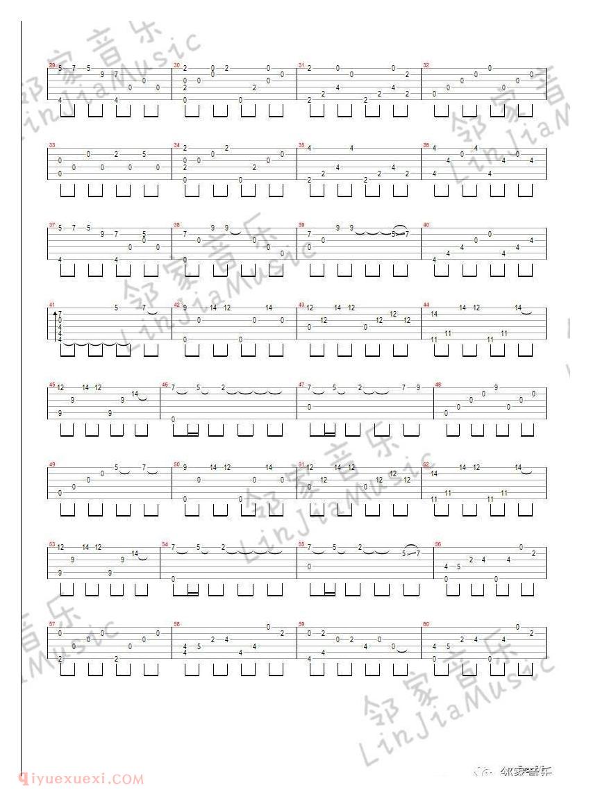 吉他独奏六线谱《起风了》指弹演示视频