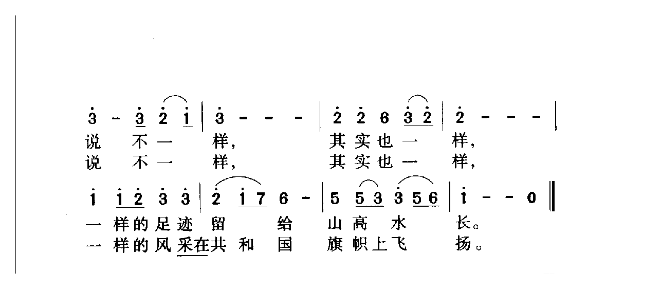 中国名歌[当兵的人]乐谱