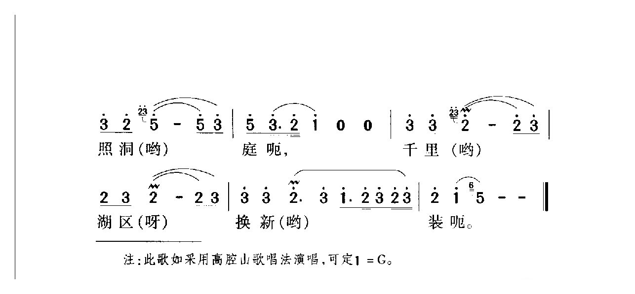 中国名歌[洞庭鱼米乡]乐谱