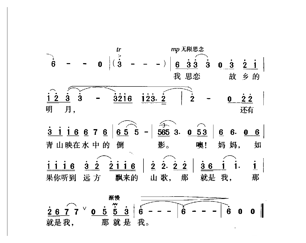 中国名歌[那就是我]乐谱