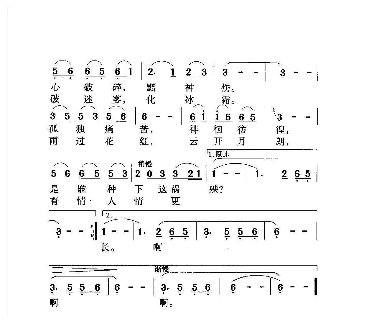 中国名歌[心上人啊，快给我力量 影片（神圣的使命）插曲]乐谱