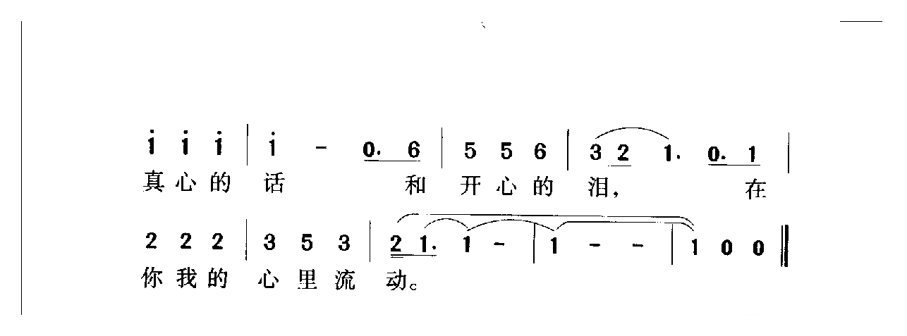 中国名歌[真心英雄]乐谱