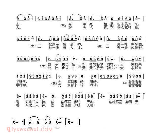 唢呐歌谱《东北二人转赞歌》