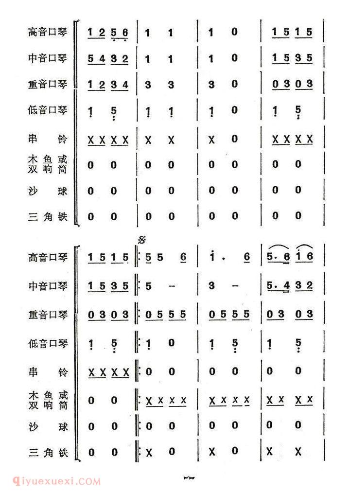 口琴乐谱【我心爱的小马车 合奏】简谱