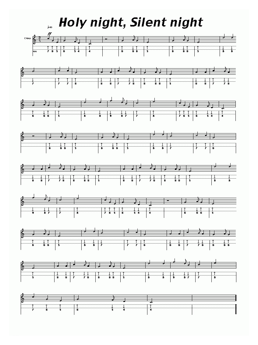 布鲁斯口琴谱【Holy night，Silent night】简谱
