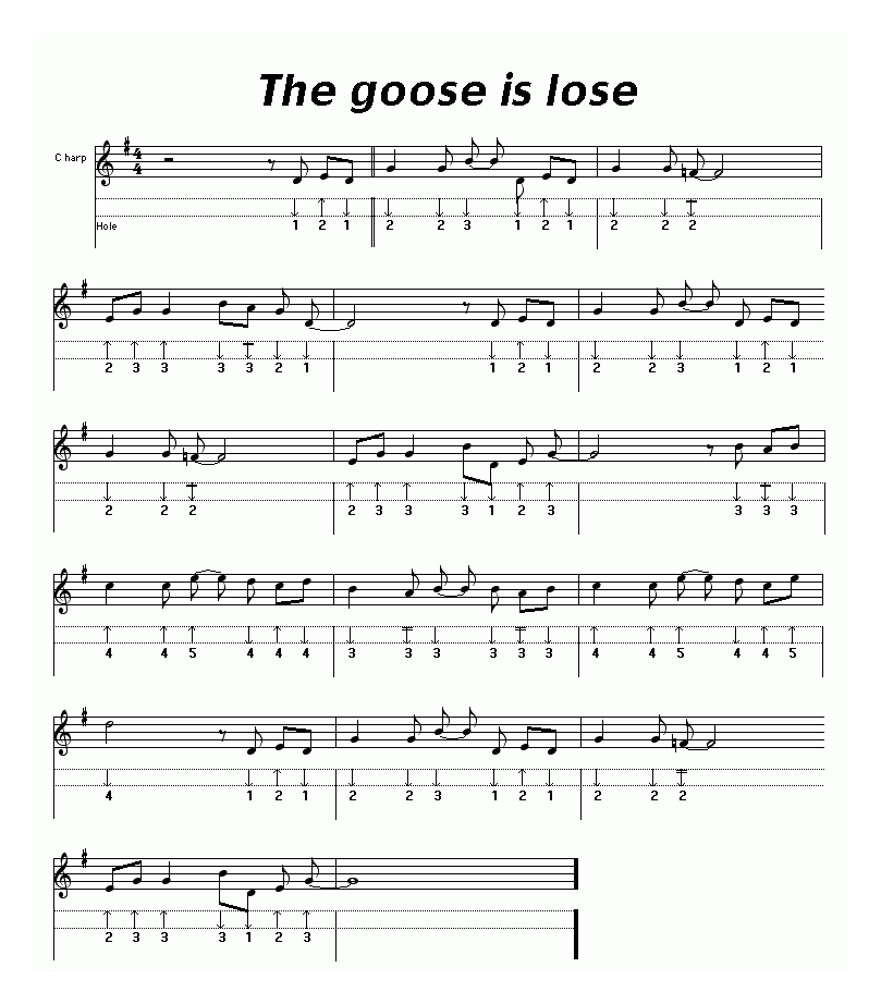 布鲁斯口琴谱【The goose is lose】简谱