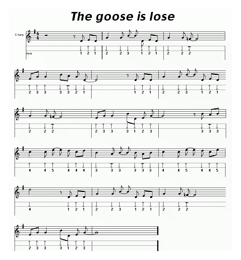 布鲁斯口琴谱【The goose is lose】五线谱