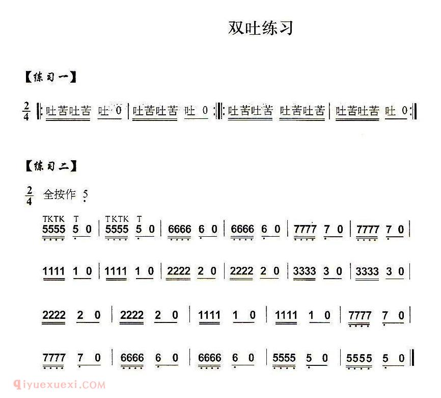 葫芦丝技巧练习《多吐音练习》