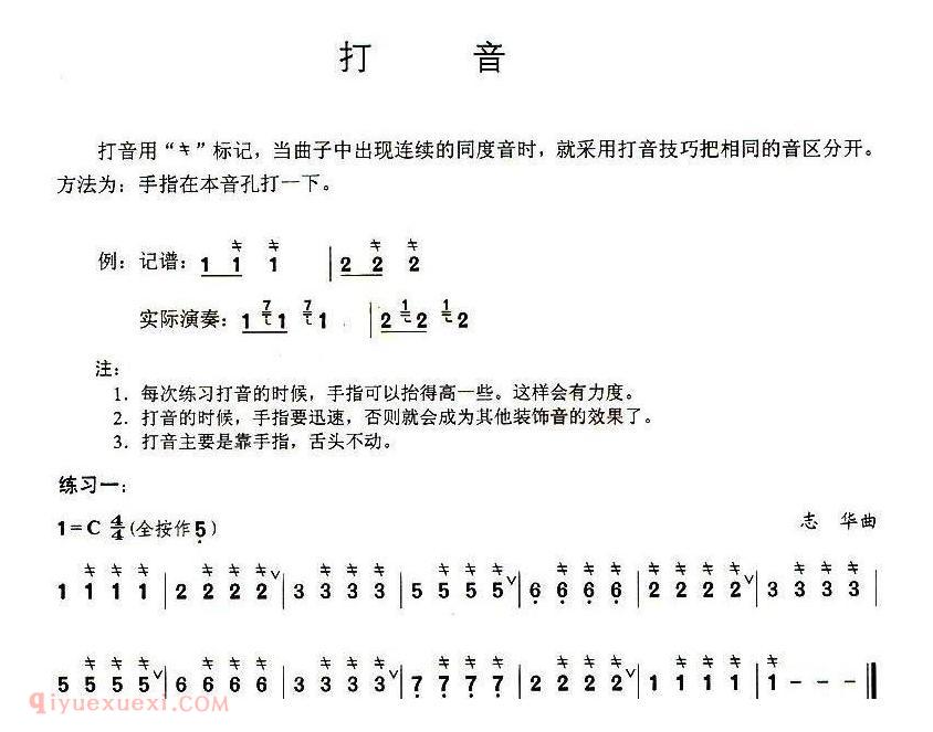 葫芦丝《打音》技巧练习