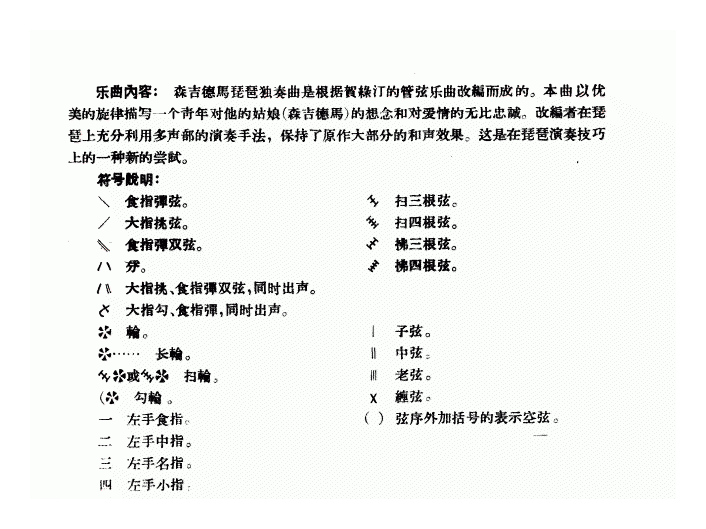 琵琶乐谱【森吉德马】简谱