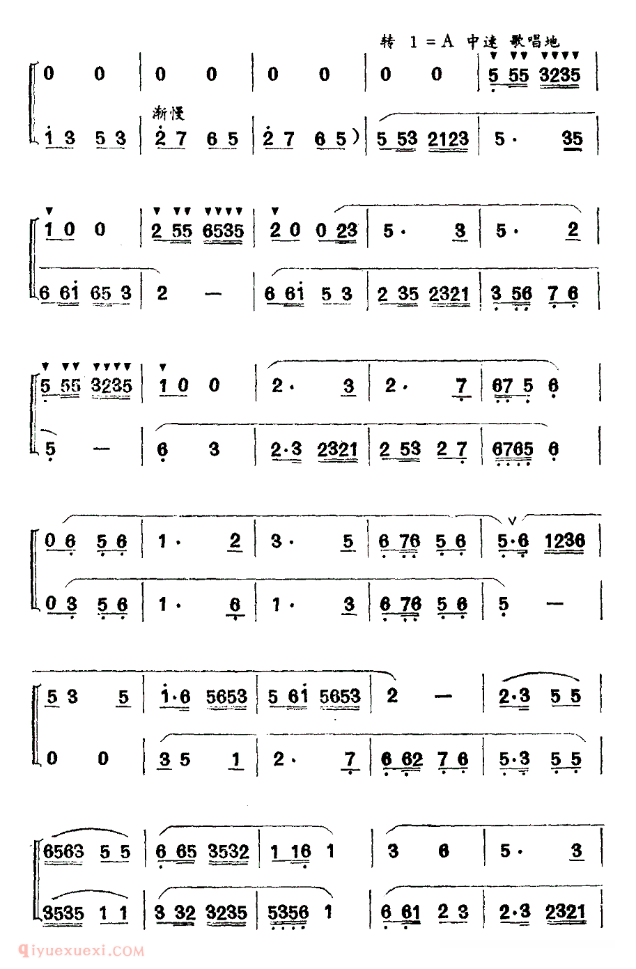 洞箫乐曲【春忙 二重奏】简谱 