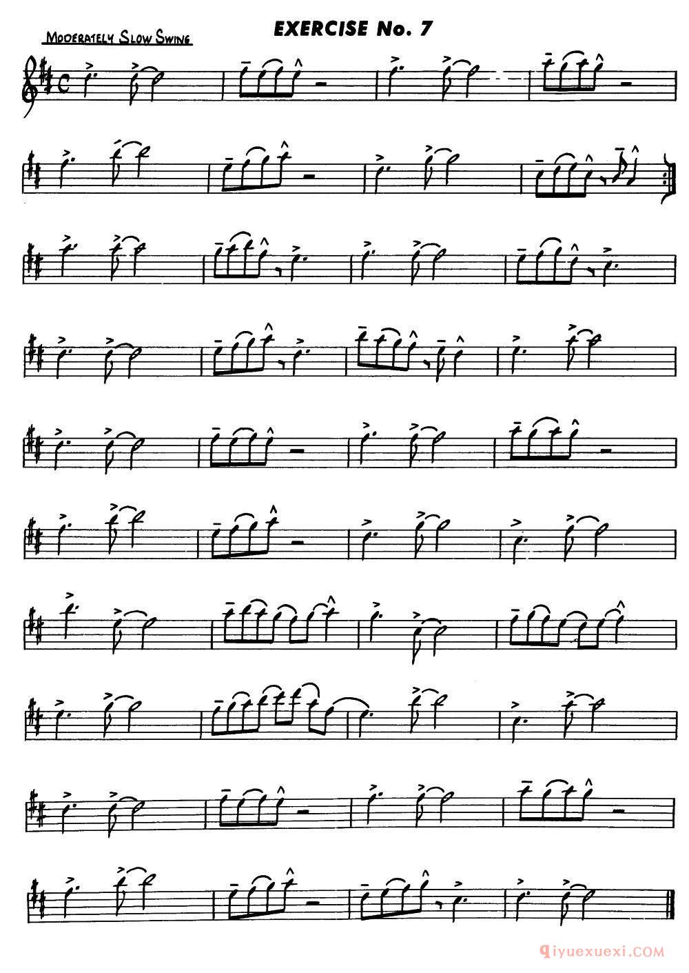 萨克斯乐谱【Basic Jazz Conception for saxophone（EXERCISE No.1-12）】五线谱