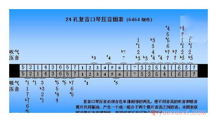 24孔复音口琴压音教学