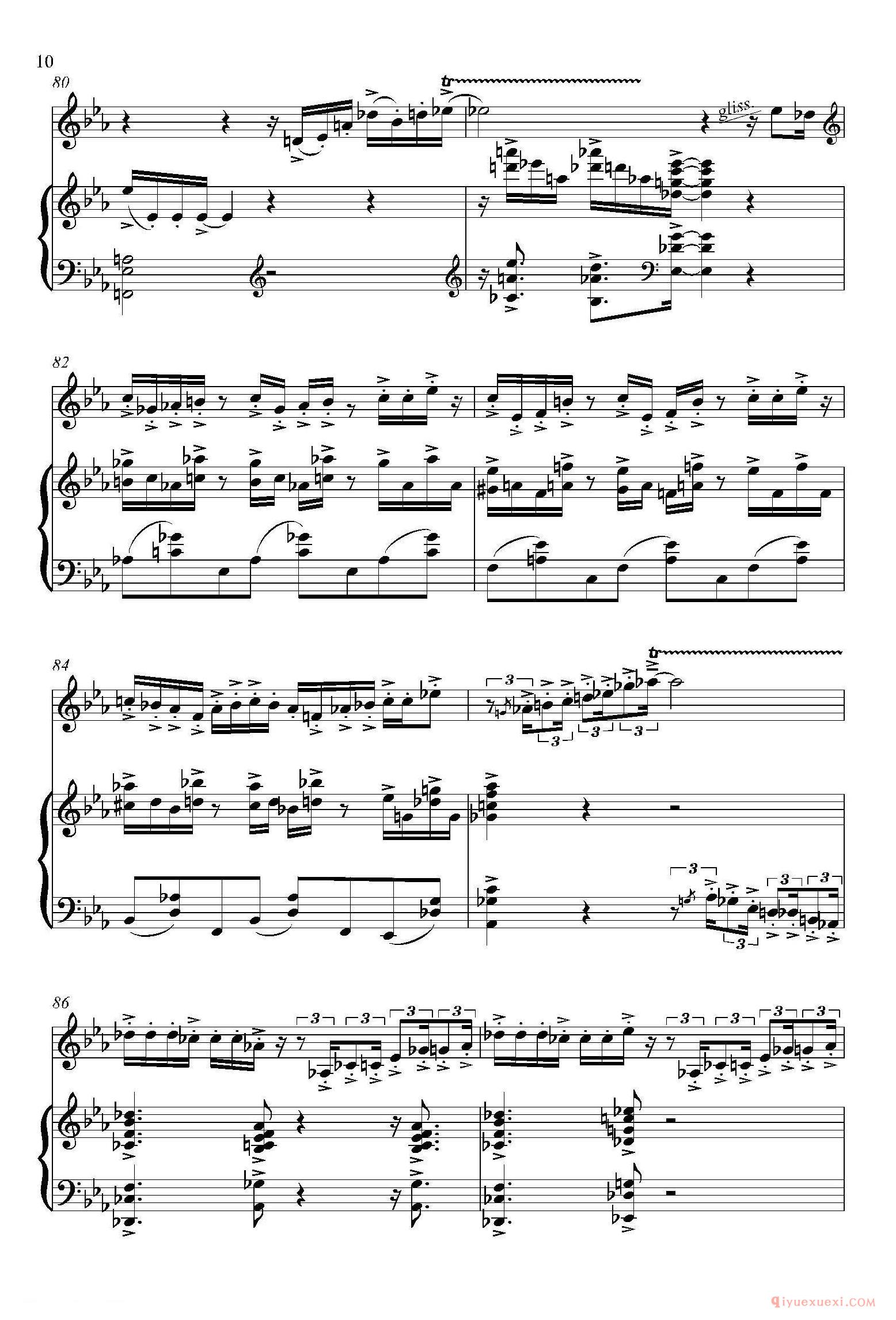 萨克斯乐谱[HUMORESKE]中音萨克斯+钢琴伴奏