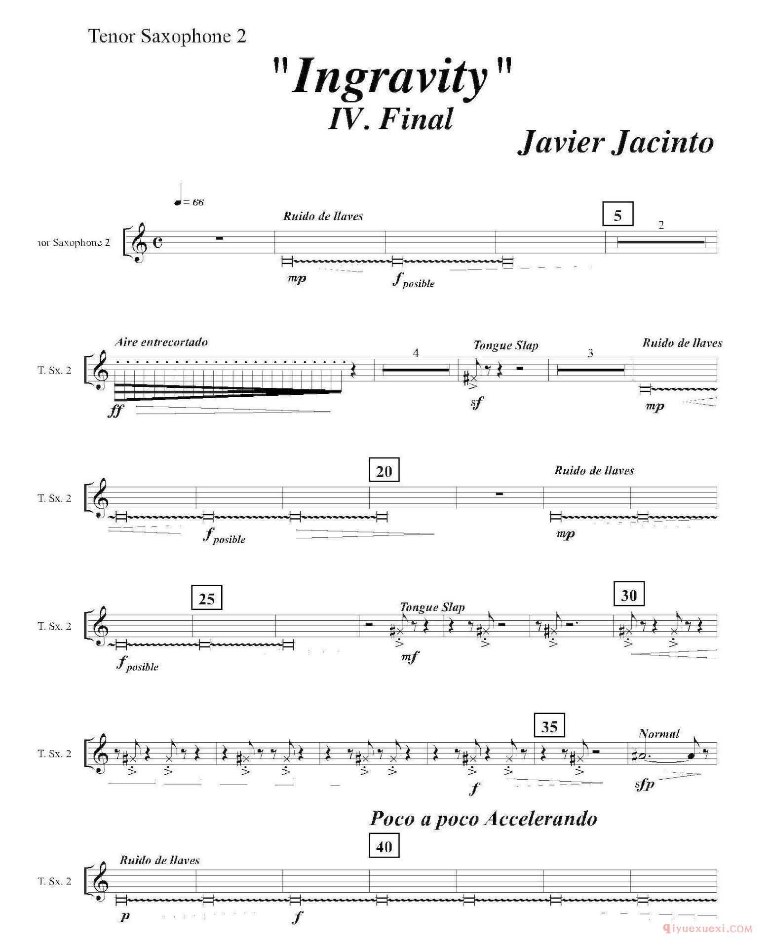 Ingravity（第四乐章）第二次中音萨克斯分谱
