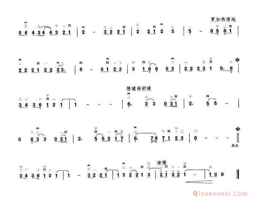 二胡简谱[飘恋 王国潼编曲]