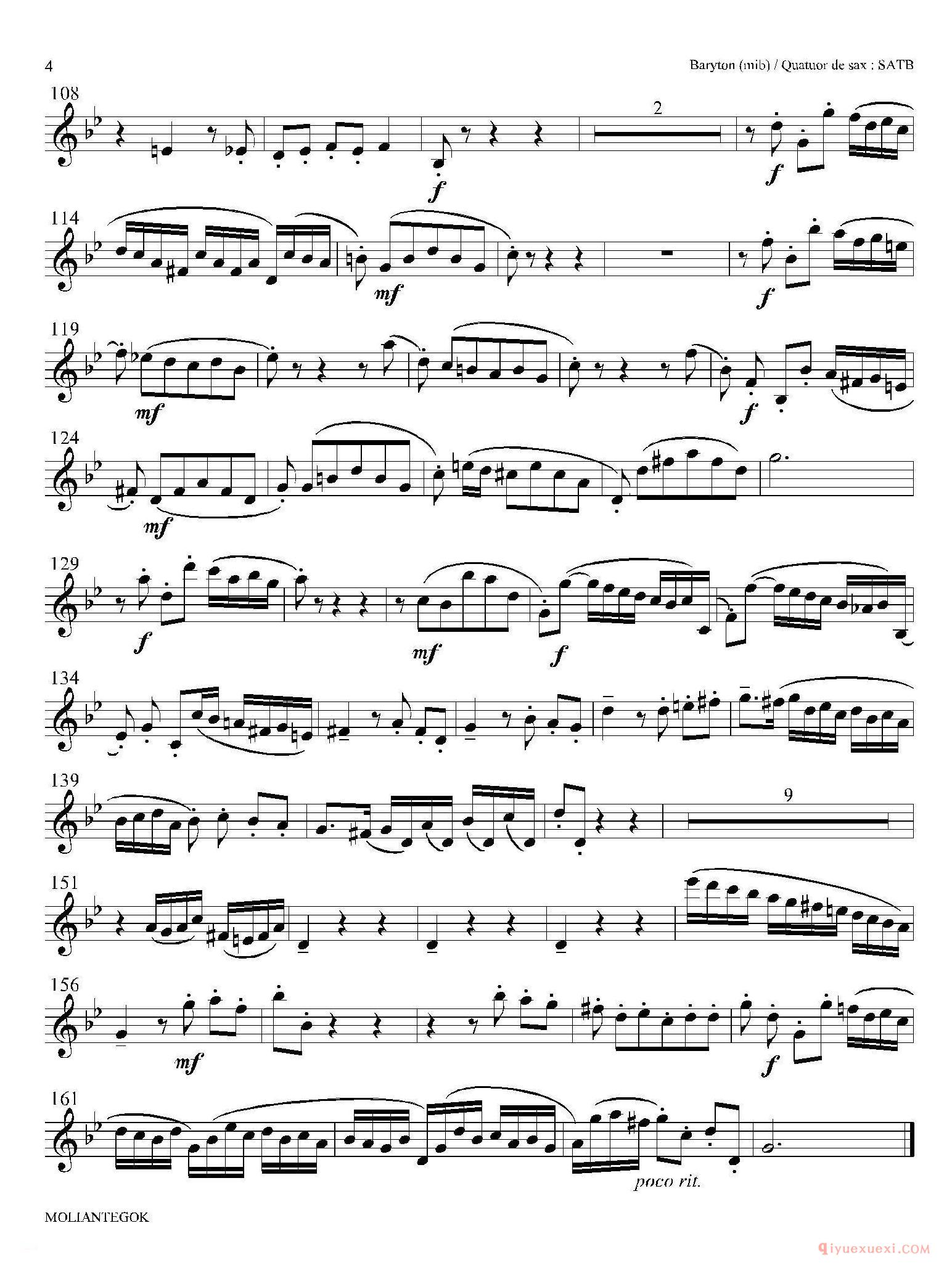 法国组曲之二·前奏曲[Suite anglaise No 2,BWV 807]高音萨克斯分谱