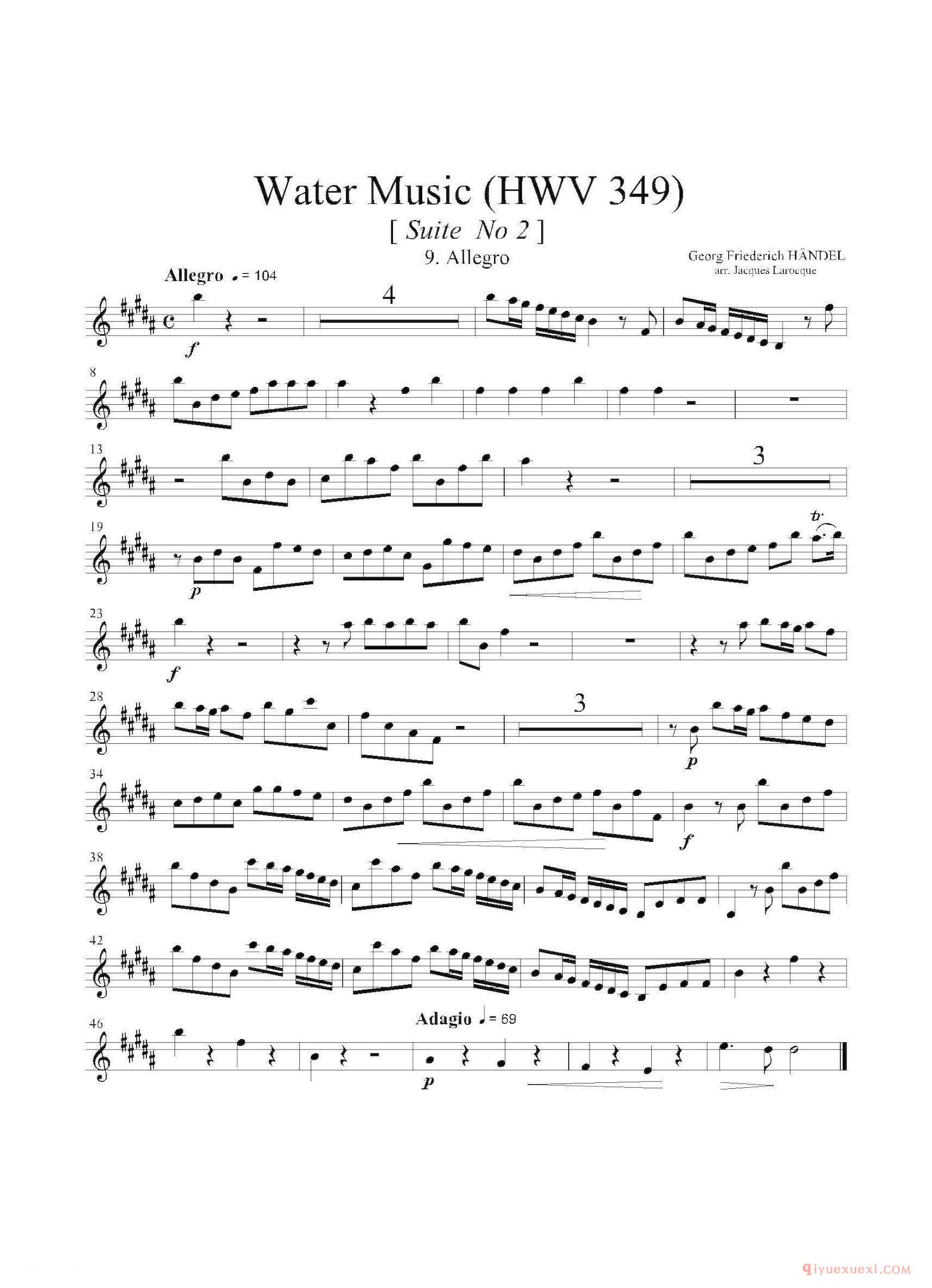 第一上低音萨克斯[Water Music/HWV.349 No.2]