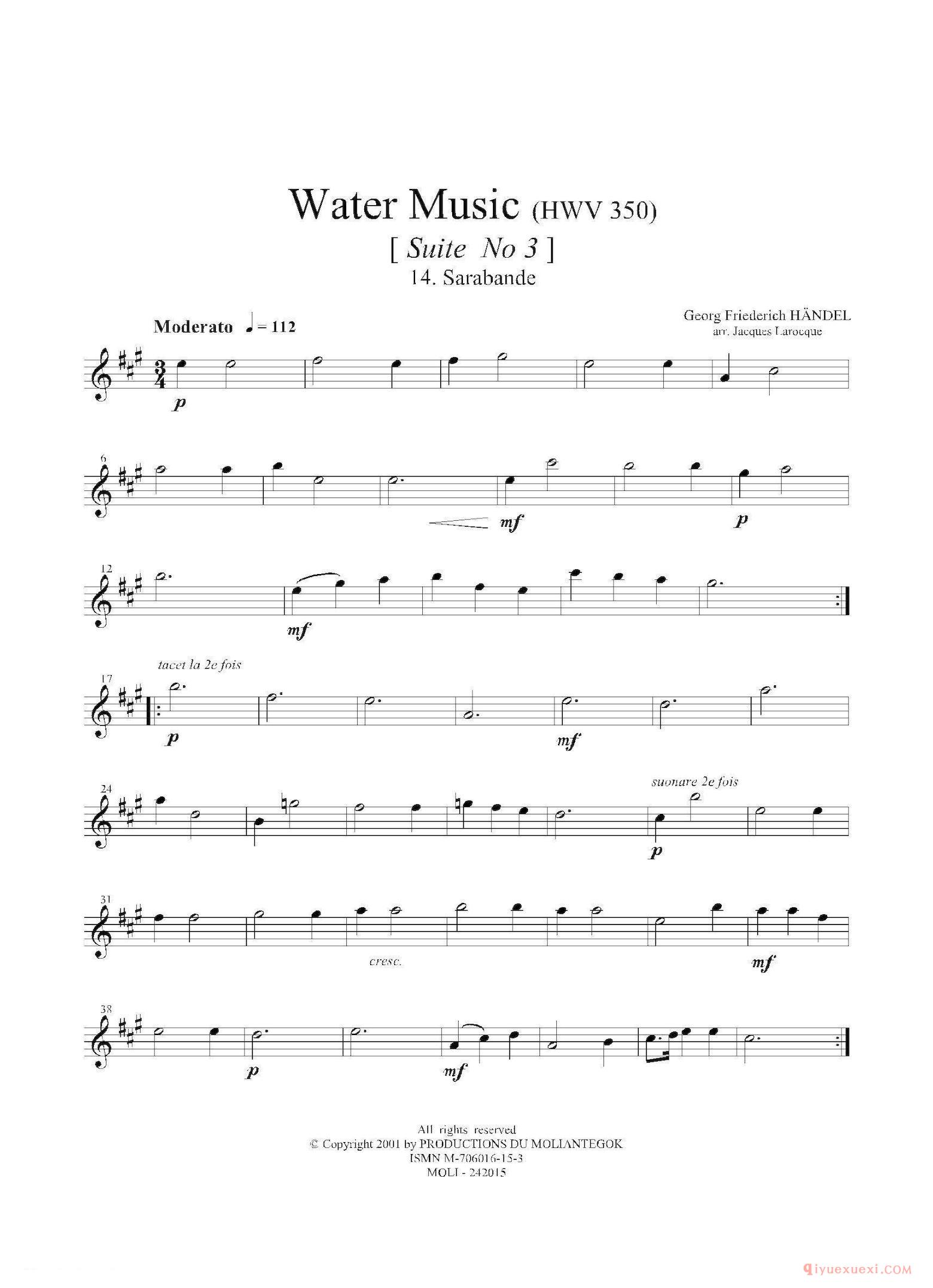 第二次中音萨克斯[Water Music/HWV.350 No.3]