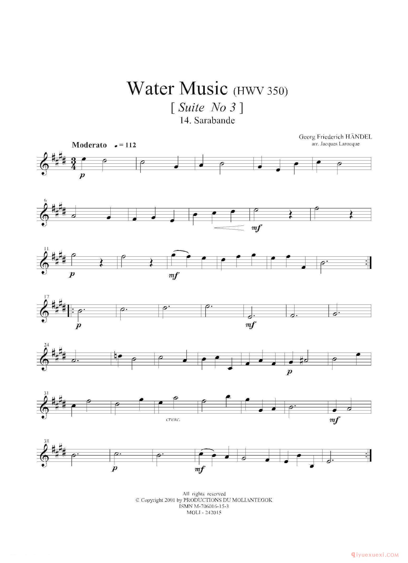 第二上低音萨克斯[Water Music/HWV.350 No.3]