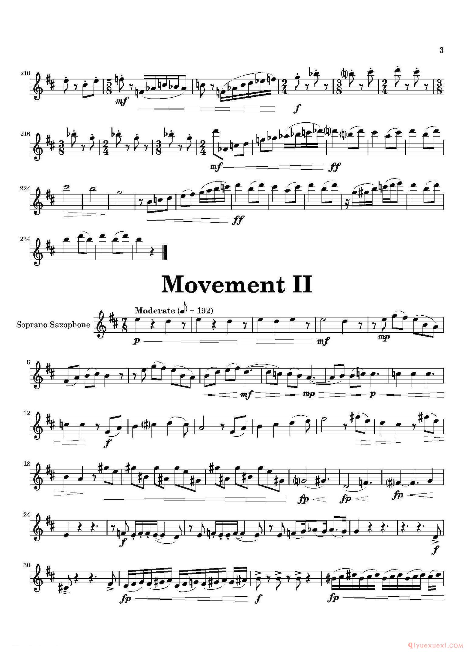 四重奏高音萨克斯分谱[Movement]