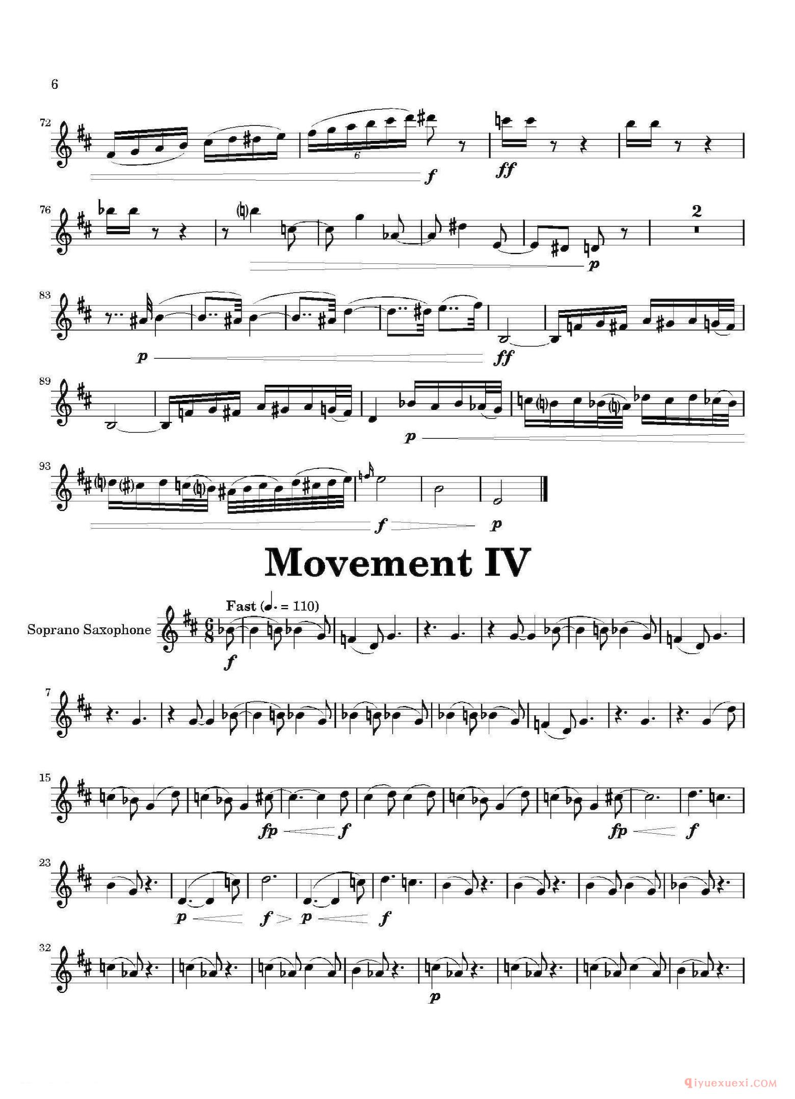 四重奏高音萨克斯分谱[Movement]