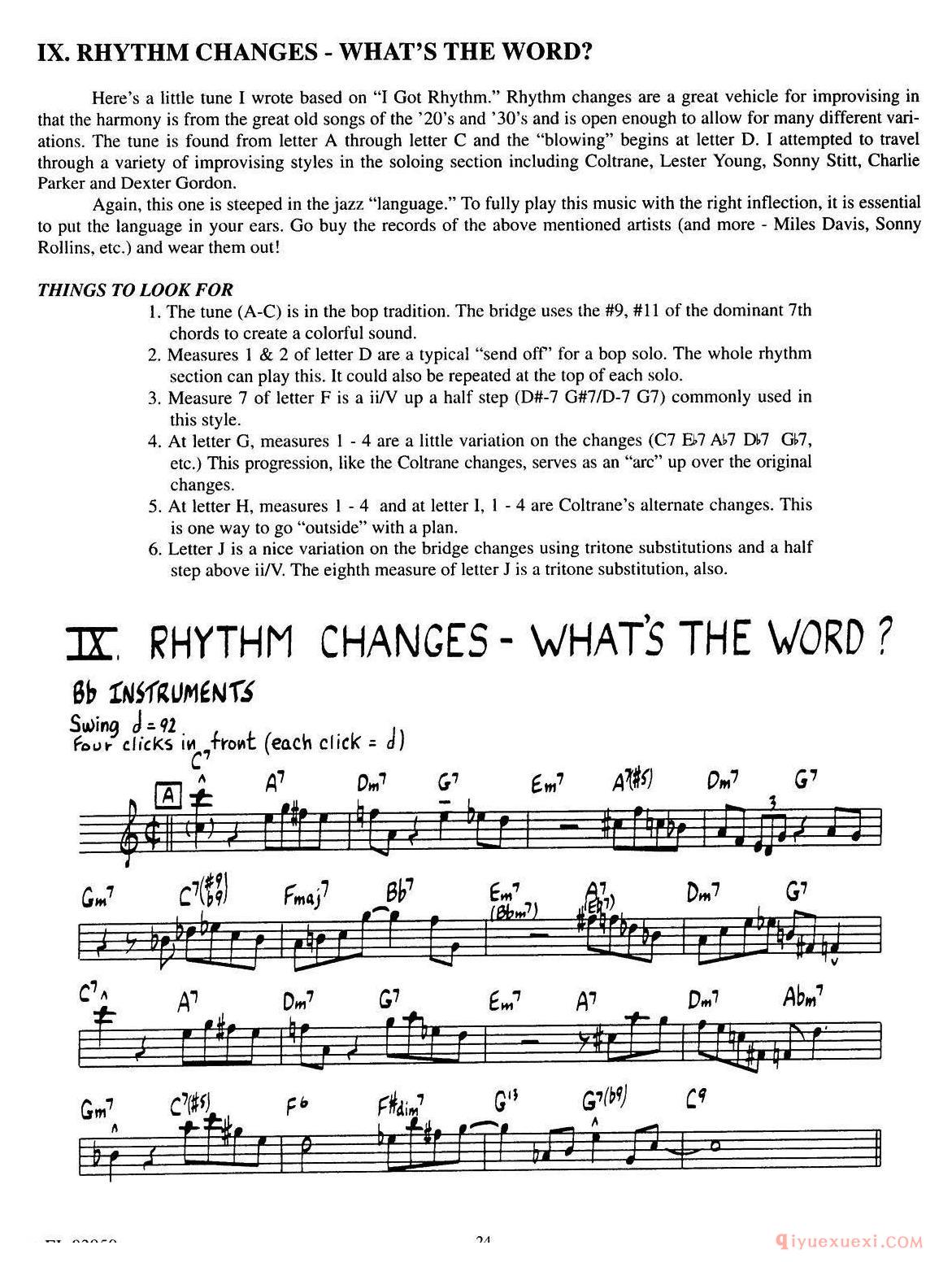 萨克斯谱[RHYTHM CHANGES/WHAT'S THE WORD1]