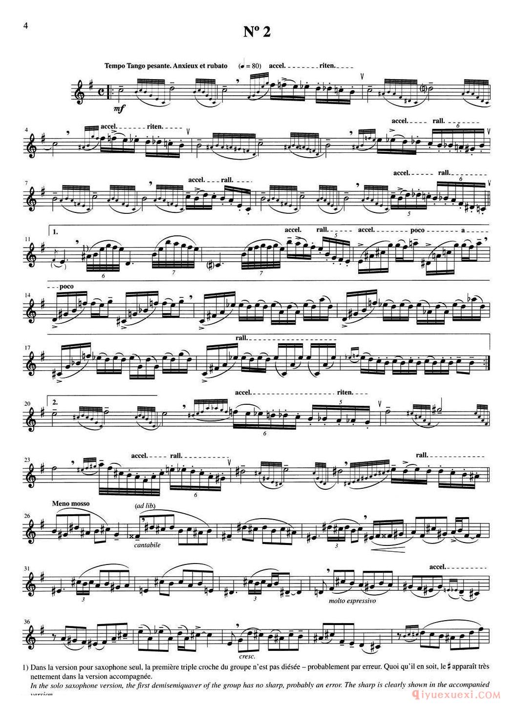 萨克斯谱[Astor Piazzolla/No.2]