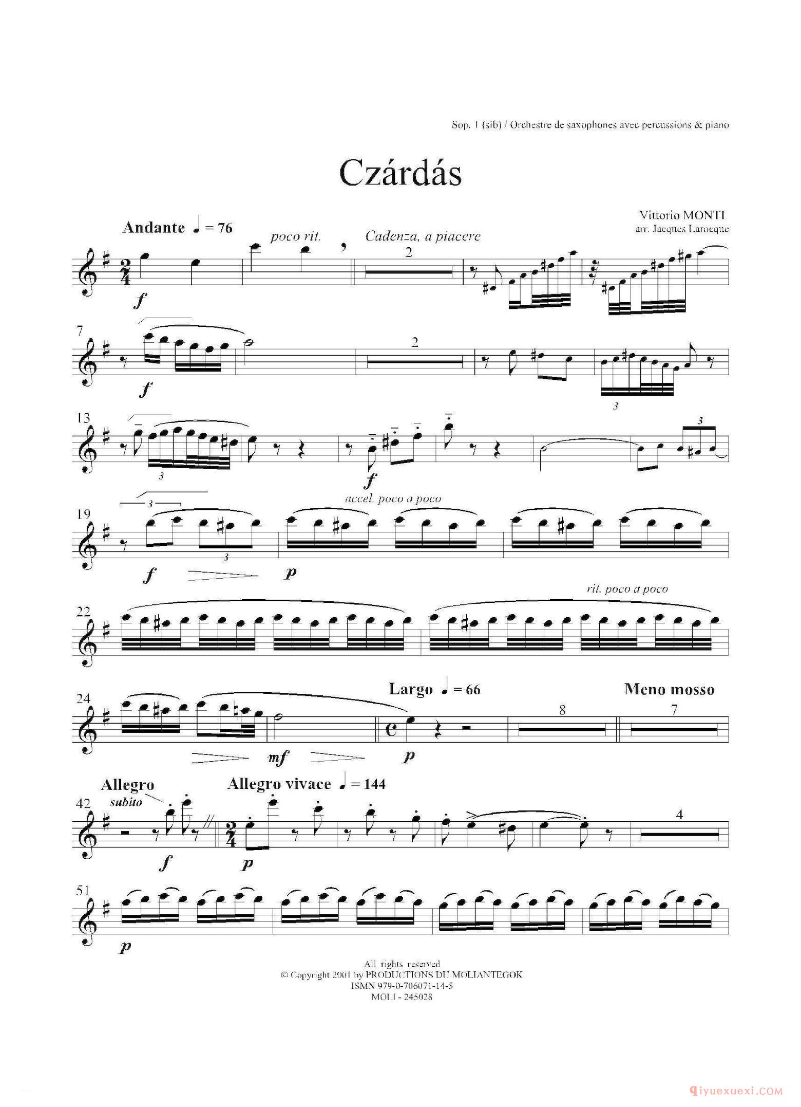 2支高音萨克斯[Czardas 查尔达斯]15重奏