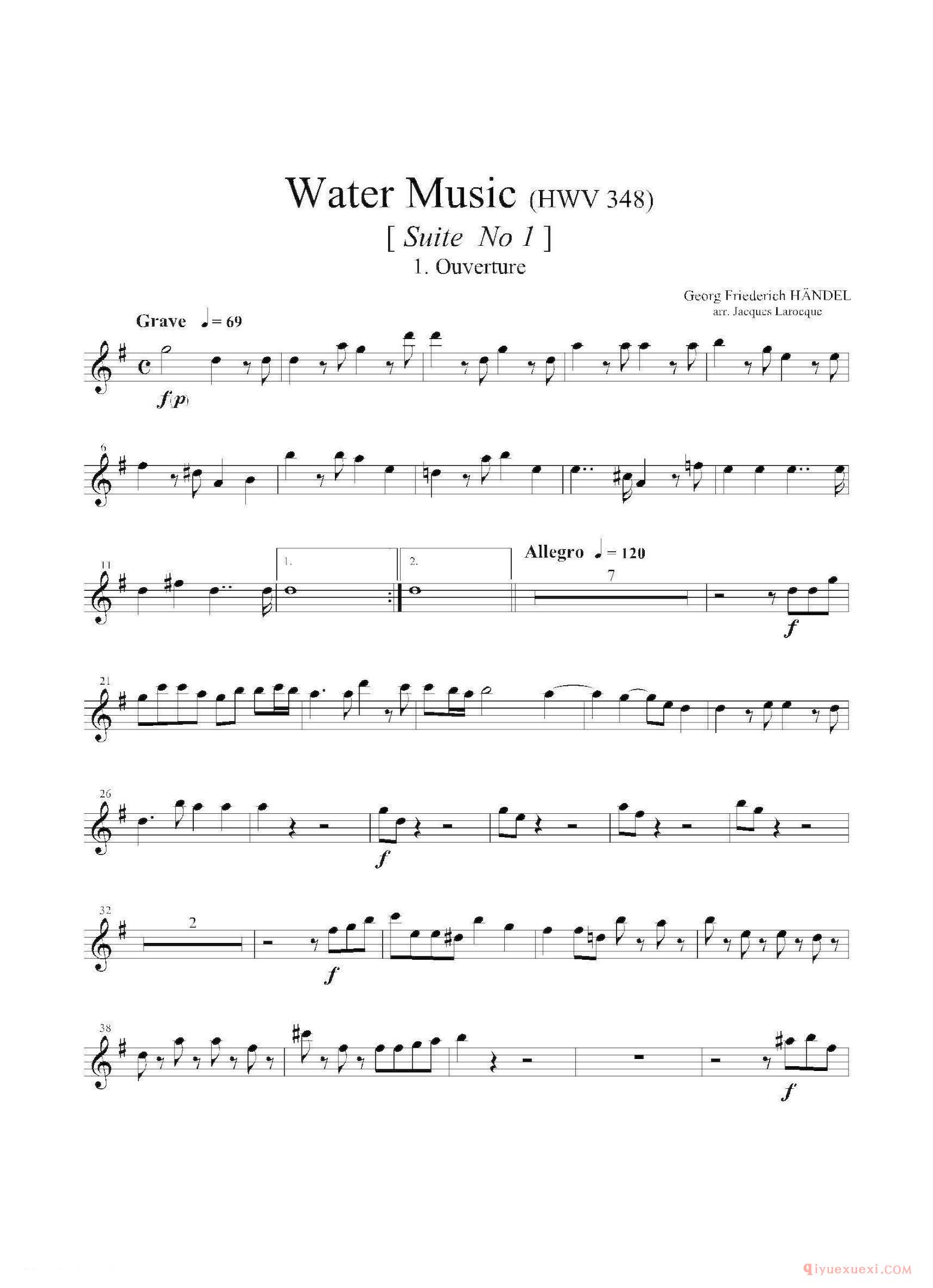 第二次中音萨克斯[Water Music（HWV.348 No.1]