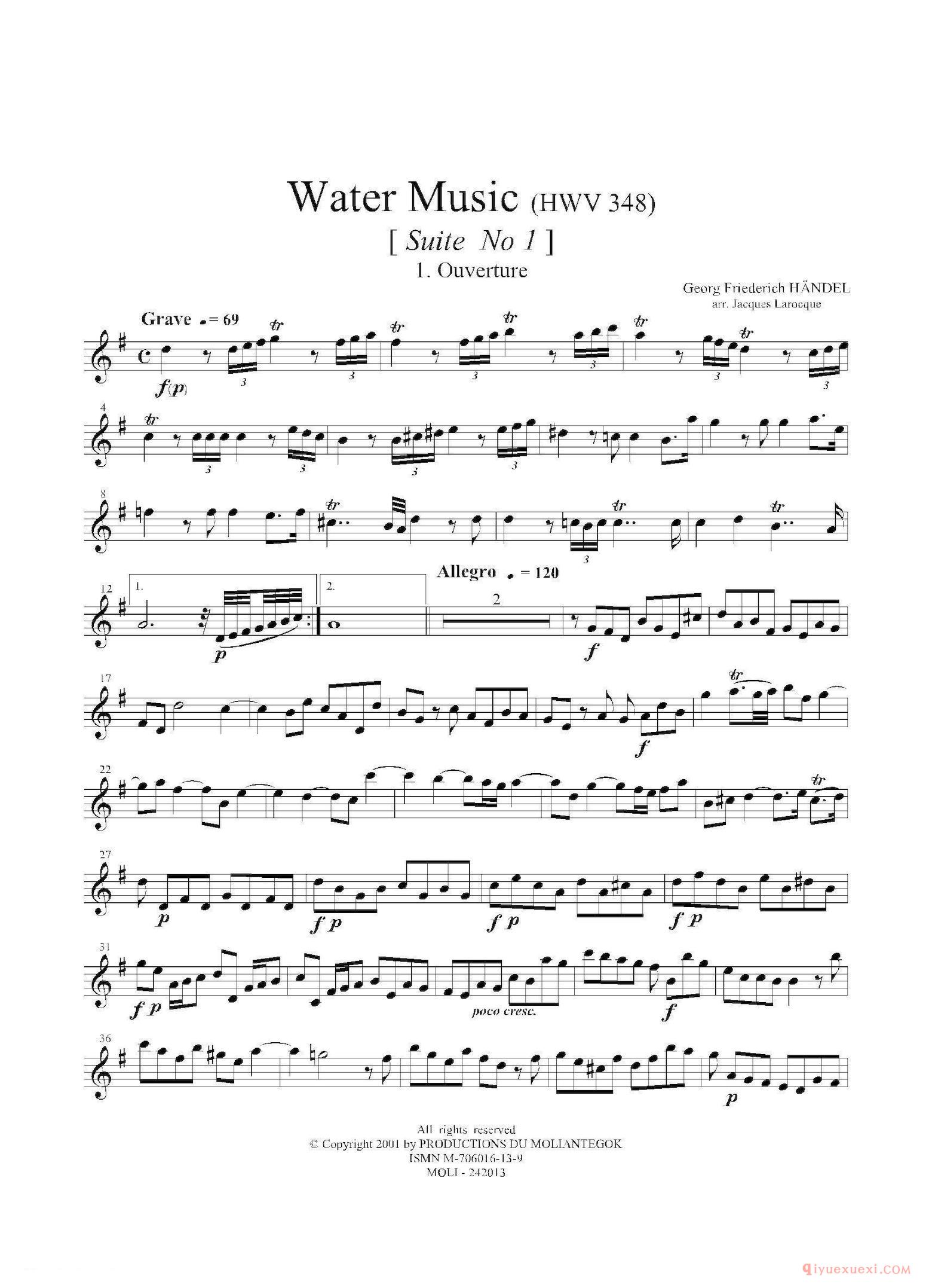 第二高音萨克斯[Water Music（HWV.348 No.1]