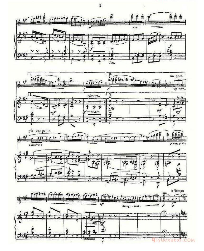 长笛乐谱[L'Hirondelle.Op.44/长笛+钢琴伴奏]五线谱