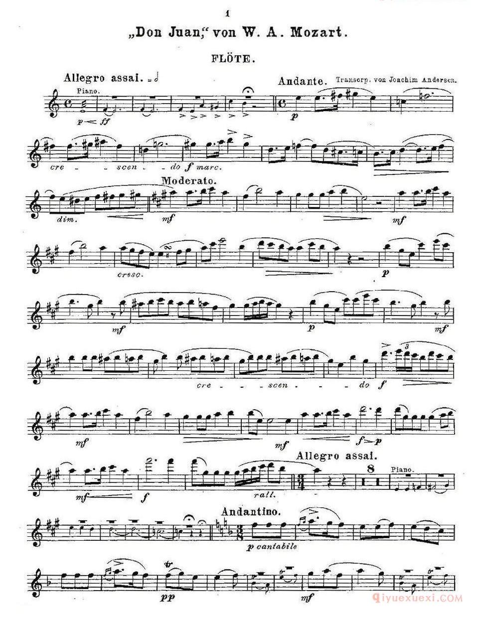 长笛乐谱[Opern-Transcriptionen.Op.45-5 ]五线谱