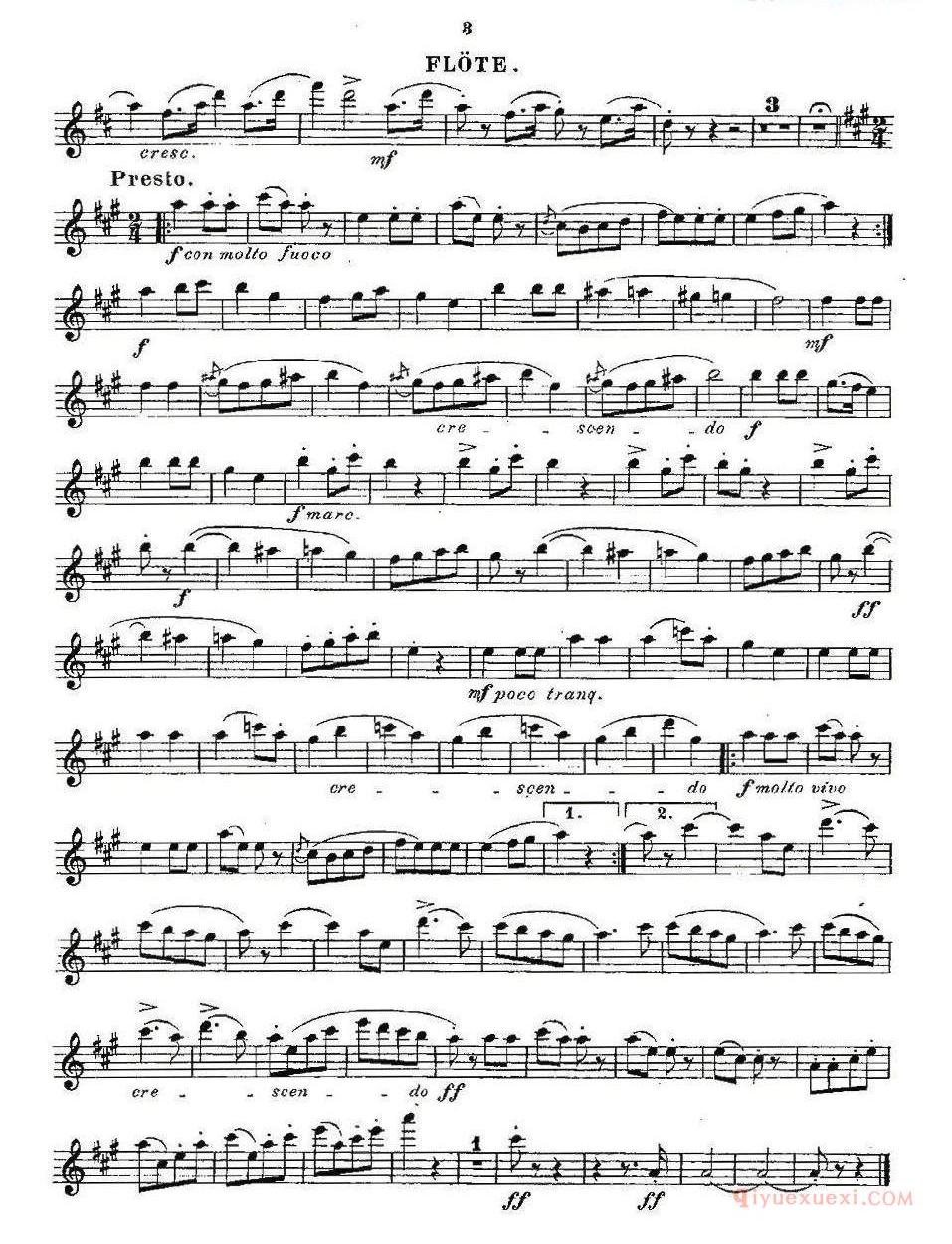 长笛乐谱[Opern-Transcriptionen.Op.45-5 ]五线谱