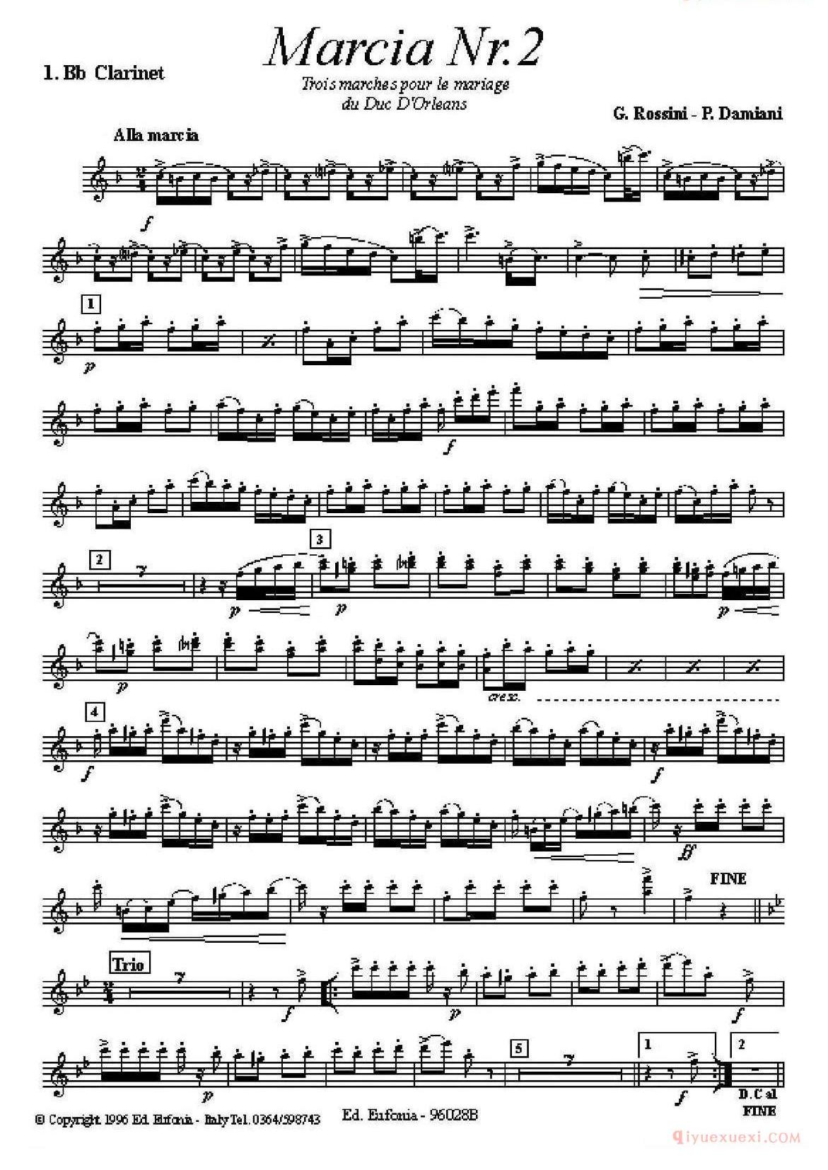 单簧管谱[Marcia Nr 2]单簧管+钢琴
