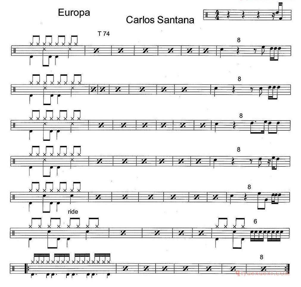 架子鼓乐谱[Santana - Europa]