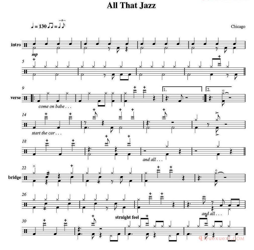 爵士鼓谱_Chicago_all that jazz 