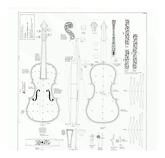 安东尼奥·斯特拉迪瓦里 1683 小提琴 制作图纸