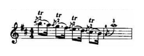 小提琴倚音演奏曲中的装饰音