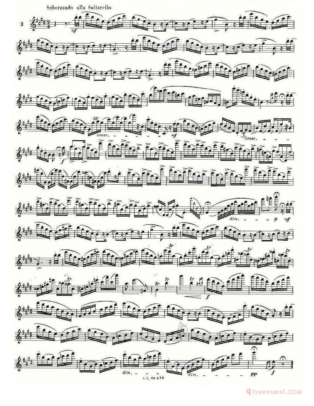 基于维尼亚夫斯基练习曲的10首长笛练习曲完整版