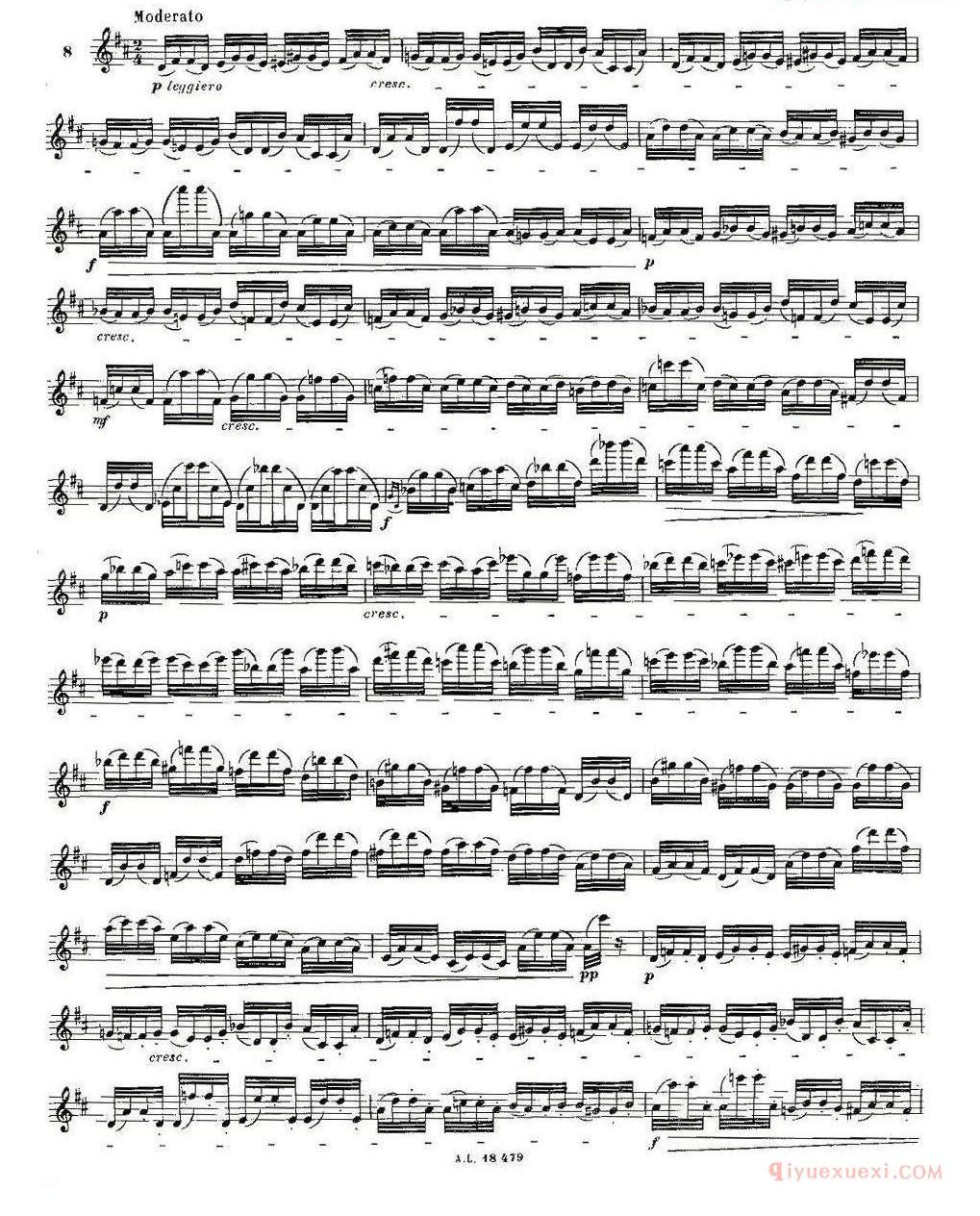 基于维尼亚夫斯基练习曲的10首长笛练习曲完整版