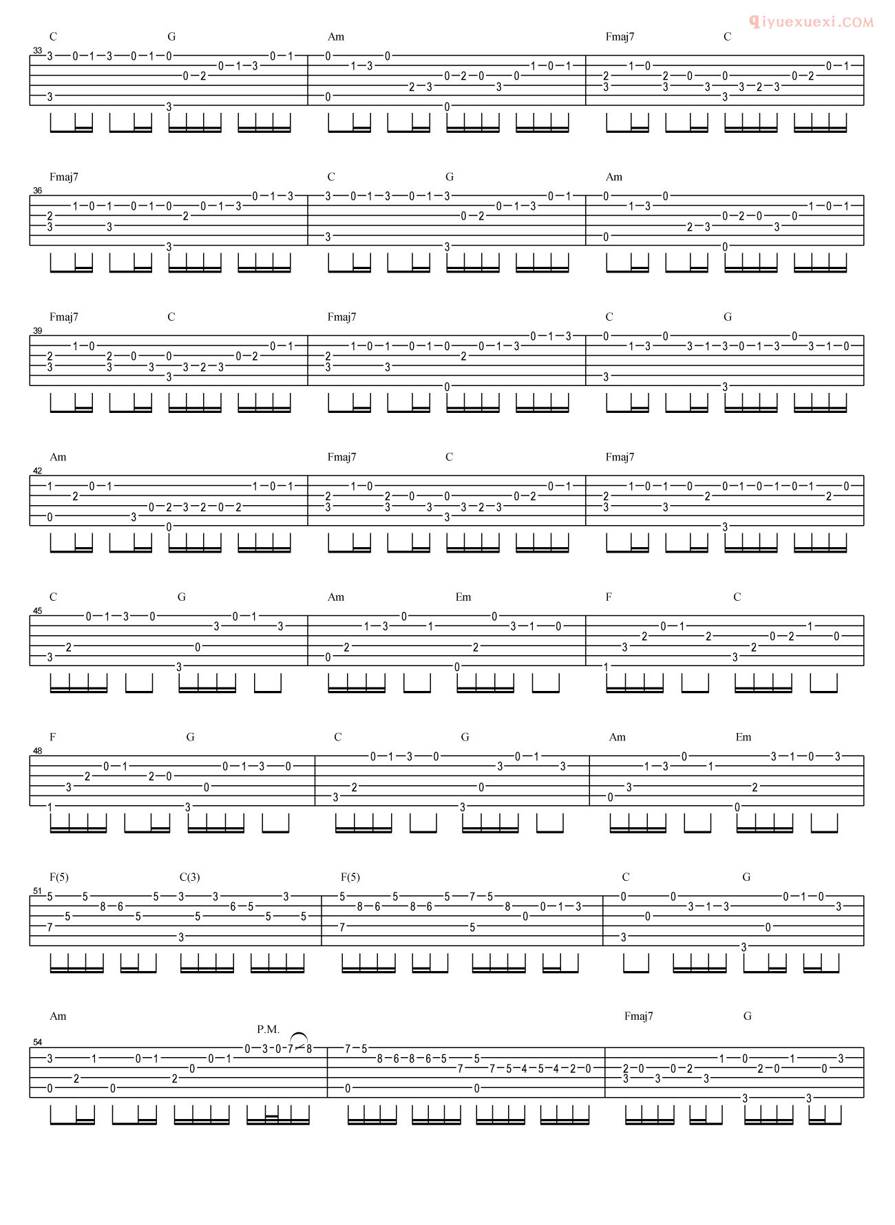 吉他资料网《卡农》吉他谱-2