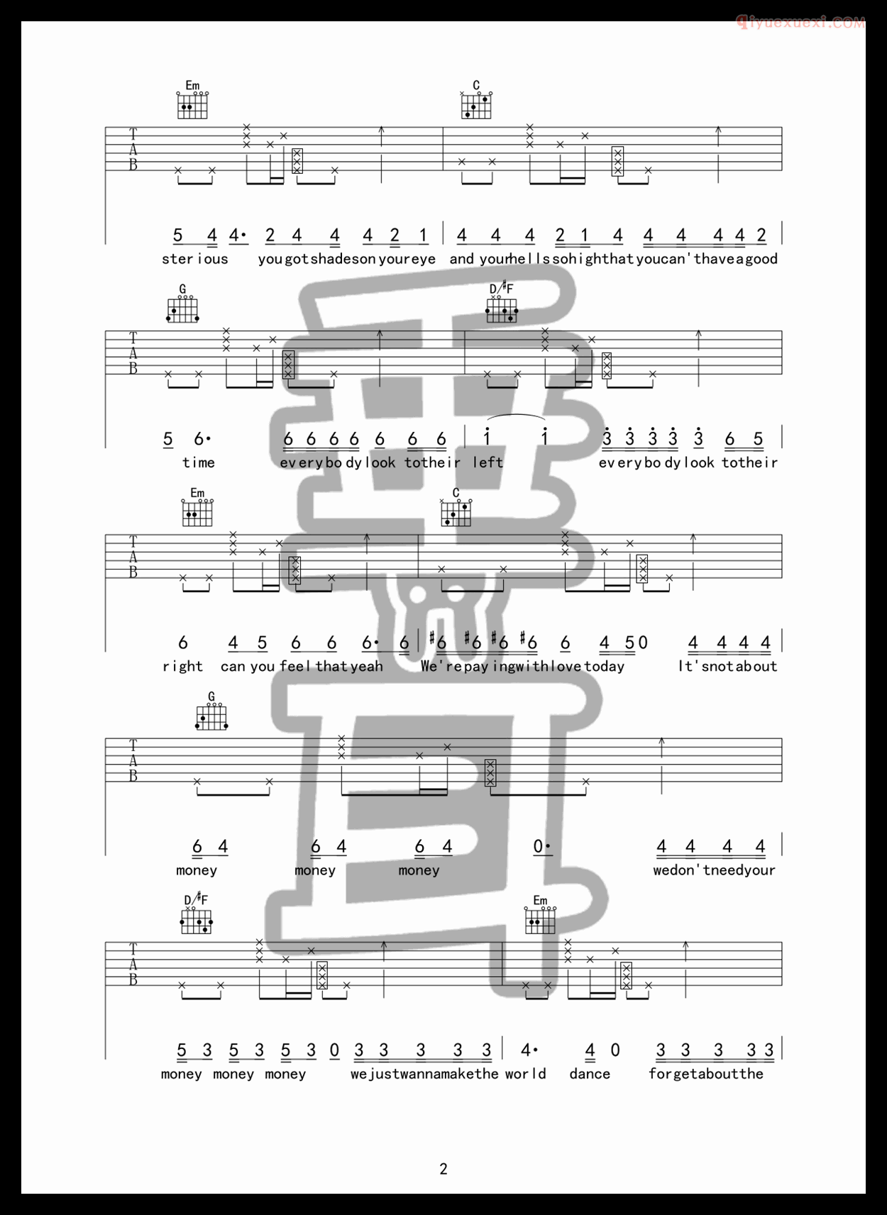 吉他资料网《Price Tag》吉他谱-2