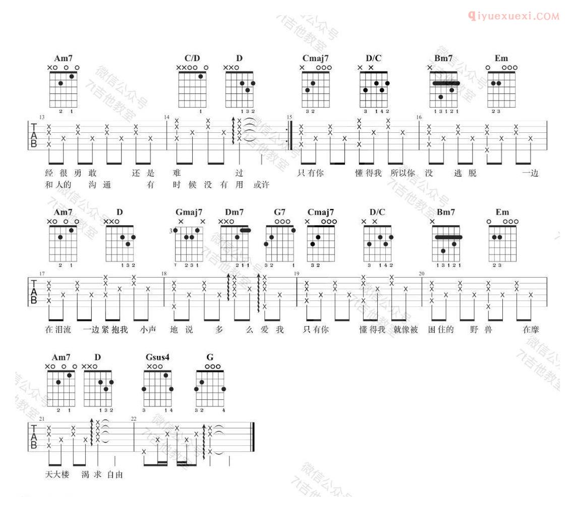 吉他资料网《想自由》吉他谱-2