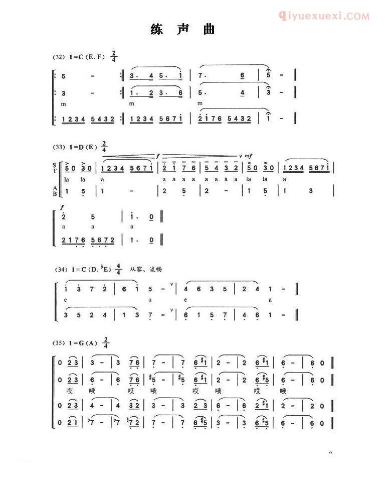 合唱乐谱[多声部练声曲]简谱