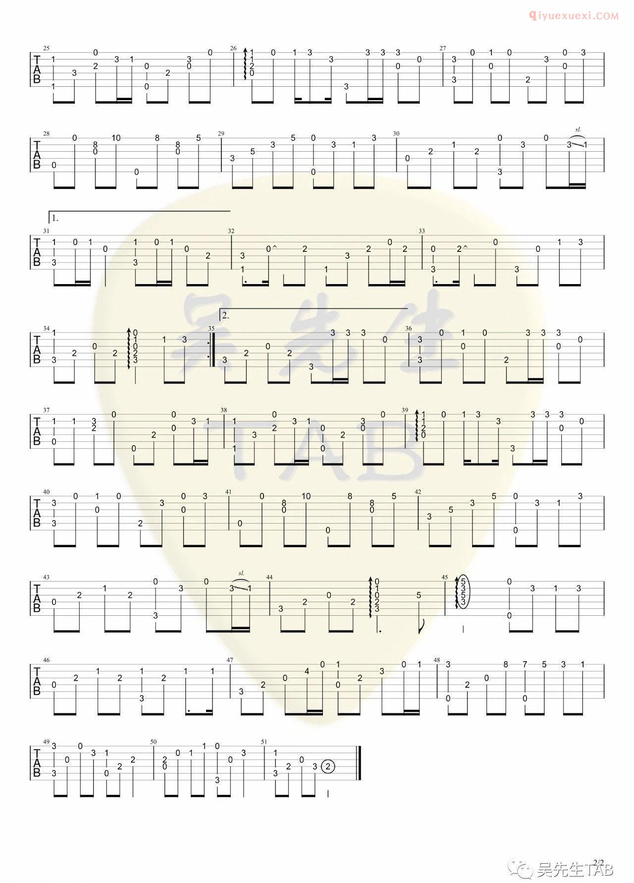 器乐学习网这就是爱吗吉他指弹谱-2