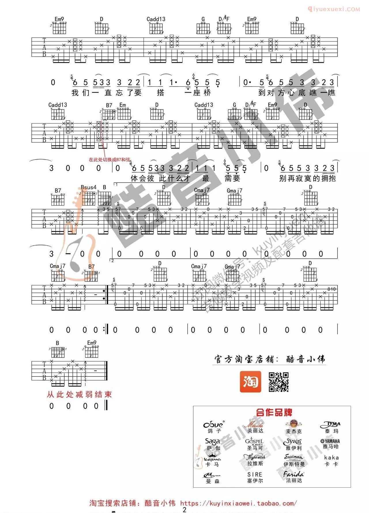 《电台情歌》吉他谱-2