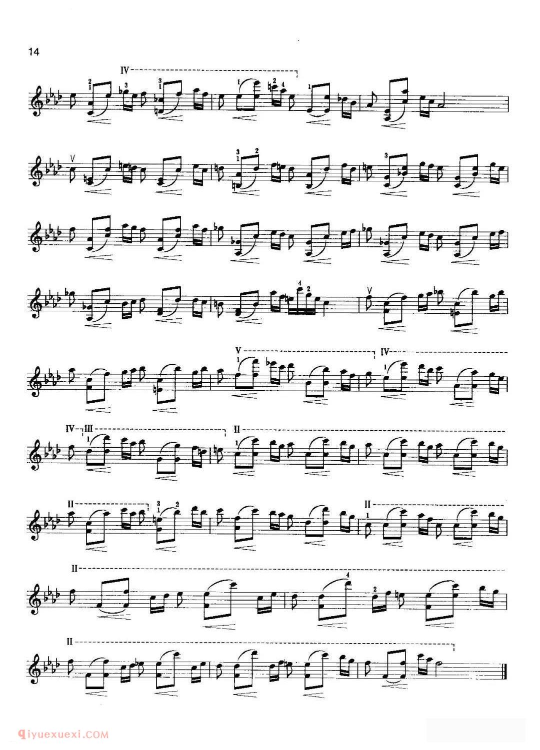 小提琴考级曲谱《七级：练习曲/克莱采尔 No.37》