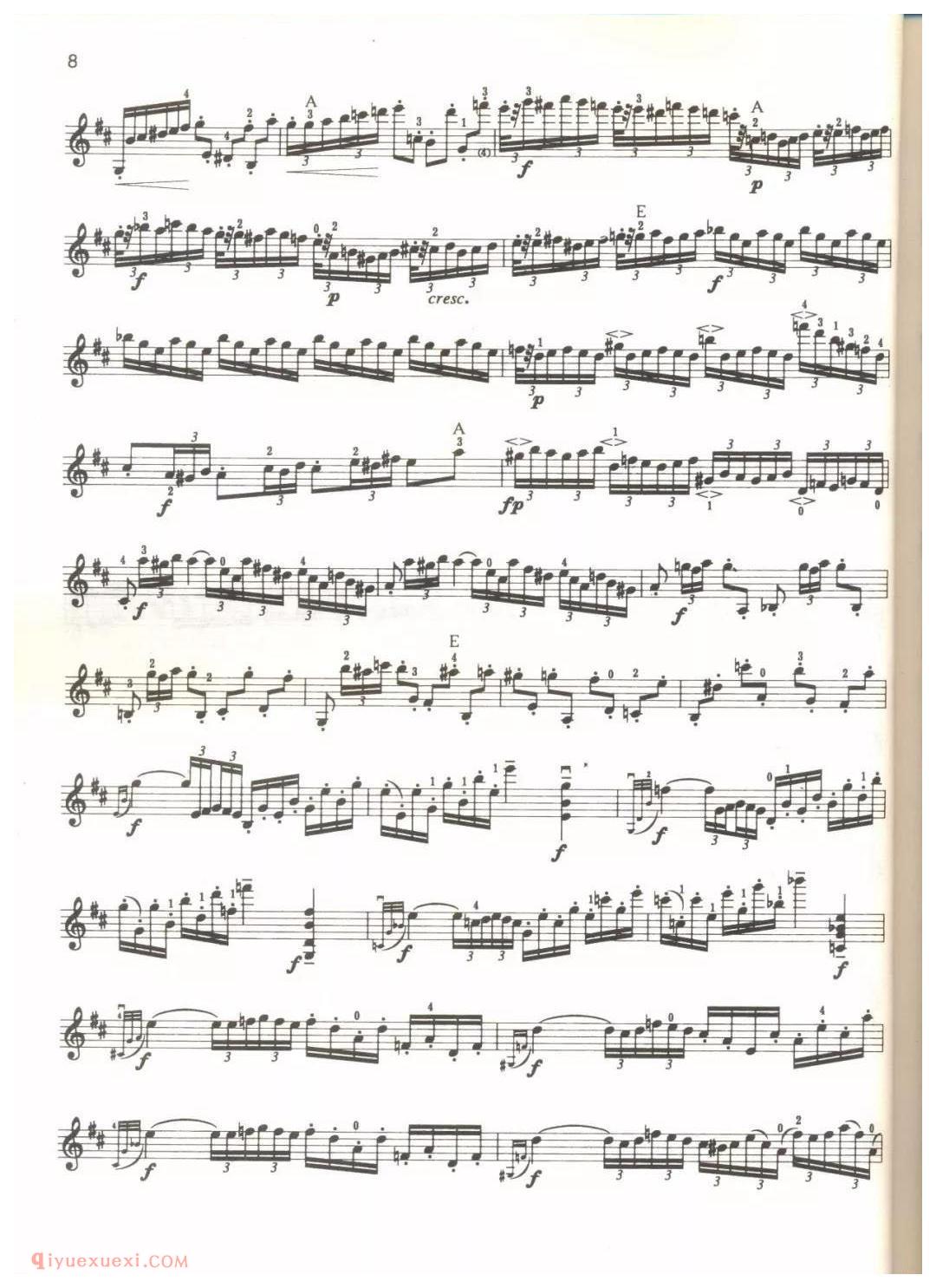 小提琴考级曲谱《九级：练习曲/罗德 No.05》