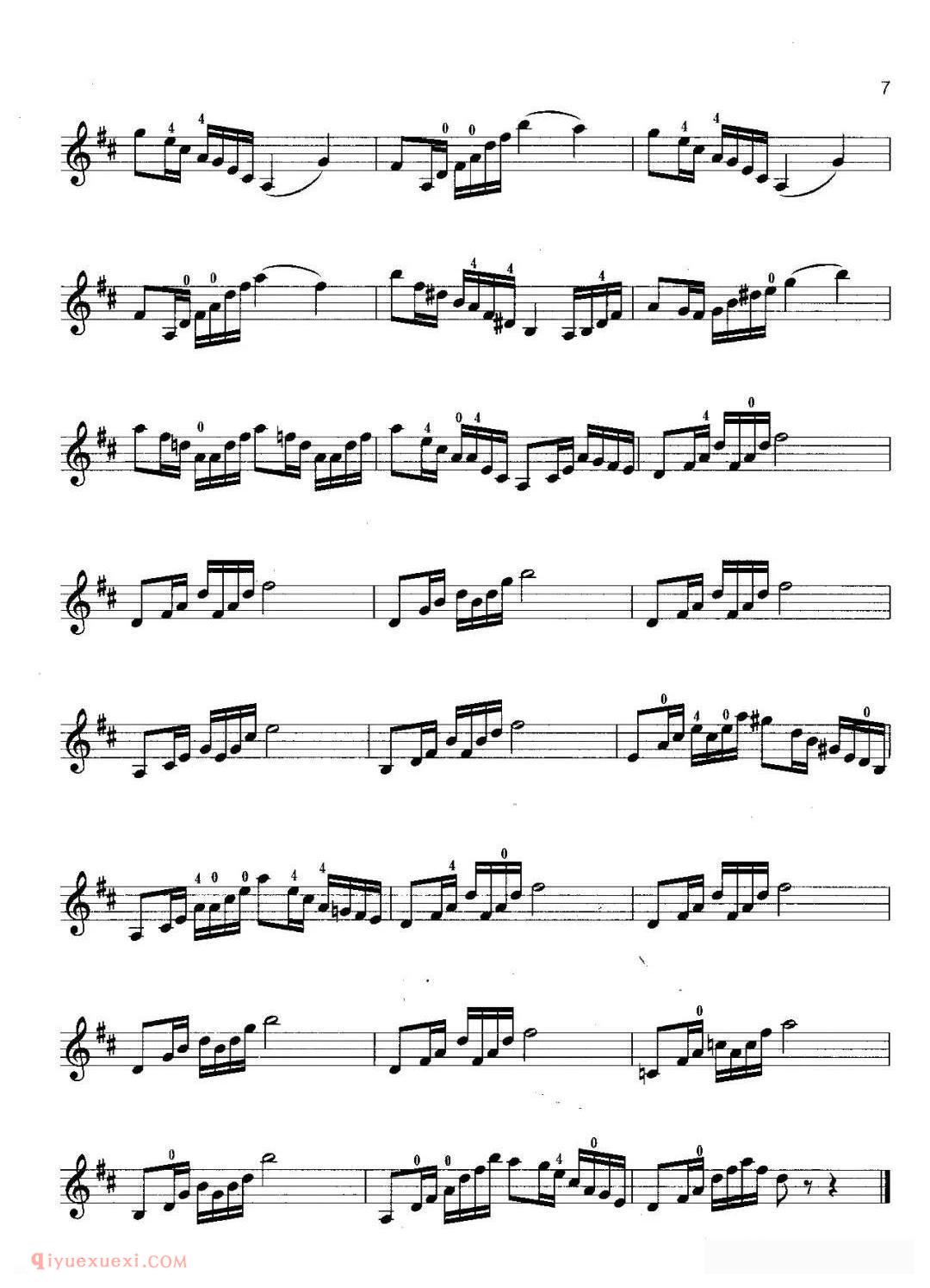 小提琴考级曲谱《二级：练习曲/沃尔法特 No.17》